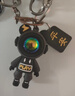 高档精致防丢汽车钥匙链书包挂饰公仔创意男女情侣星空小熊钥匙扣 黑潮酷闪电熊+黑平安 实拍图