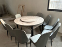 梓屋餐桌家用加厚岩板餐桌椅组合方圆两用餐桌813#1.35M桌+101皮椅*10 实拍图