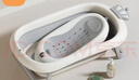 iuu婴儿洗澡盆 可折叠宝宝浴盆大号 洗澡神器躺托浴架新生儿童用品 【北欧灰】+可调节感温浴架 材质：FAD食品级材质检测认证 实拍图