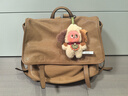 裘真【宋佳同款】植鞣羊皮信使双肩包大容量上班通勤休闲背包新款 大象灰-大号 实拍图