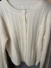 太平鸟女装针织衫miu系绞花春季内搭修身毛衣质感气质 米白色 S 实拍图