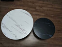 顺冠茶几客厅茶台仿岩板创意北欧茶桌现代小户型简约圆形小桌子极简型 【送货上门】黑架-70白纹+50黑纹 实拍图