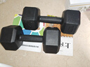 艾美仕哑铃男士健身家用器材女壶铃练臂肌一对包胶六角亚玲套装宿舍学生 10KG一副=5KG*2 实拍图
