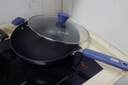炊大皇炒锅不粘锅易洁少油烟平底炒菜锅煎锅32cm磁炉通用深蓝SL32CG 实拍图