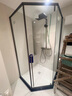 九牧（JOMOO） 【定制】极窄钻石淋浴房一体式干湿分离淋浴隔断沐浴房赠石基E17 枪灰型材（内外双开） 【光玻】1100*1100*2000mm 实拍图