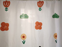 访客 浴帘 优质涤纶加厚免打孔浴室防水隔断帘 缤纷花朵1.8-2米带挂环 实拍图