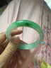 缅甸高档翡翠手镯冰种玉手镯浅绿飘花玉镯子女款正品真玉镯送礼物 53号 实拍图