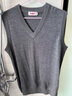 恒源祥羊毛背心男士轻薄羊毛衫毛衣V领马甲针织衫坎肩 中灰 2XL(185) 实拍图
