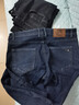 罗蒙（ROMON）男士牛仔裤男秋冬商务休闲裤男弹力直筒男裤厚款深档直筒长裤高腰 黑色+深蓝【春秋】 厚款 34 【腰围2尺7建议145-155斤】 实拍图