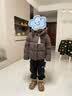 坦博尔羽绒服男童女童短款可脱卸帽秋冬保暖厚外套TC5530313D浓咖色 140 实拍图
