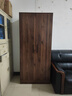 易宝林衣柜现代简约翻开门大衣柜胡桃色板式衣柜卧室家用出租房挂衣柜子 80CM胡桃色丨两门+送货上门 实拍图
