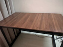 馨美凯电脑桌台式家用简易书桌办公桌简约现代工作台租房卧室学习写字桌 【单桌1.6cm厚桌面】黑架+深胡桃 长120cm*宽70cm*高74cm 实拍图
