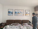 诗六艺家饰客厅装饰画北欧现代简约沙发背景墙挂画三联画大气轻奢壁画晶瓷画 背靠金山（铝合金外框） 晶瓷画左右60*80+中间120*80亮面 实拍图