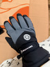 目丸保暖手套男女户外冬天骑行防寒风加绒厚触屏女防水冬季棉滑雪手套 4#雪花圆标黑色（拼色男款） 实拍图