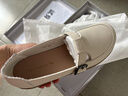 红蜻蜓品牌女鞋软皮软底妈妈鞋女单鞋浅口平底乐福鞋女WTB152452米白38 实拍图