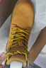 骆驼（CAMEL）王俊凯同款马丁靴高帮秋户外工装大黄靴男 GE122W7757T 金黄 42 实拍图