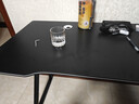 甄严选电脑桌台式电竞桌椅套装组合桌子办公家用桌学习桌书房书桌写字桌 【黑架+黑碳纤纹面】单桌160*60 实拍图