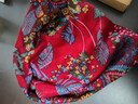 百变围脖脖子围巾套头帽子秋冬女面罩脖套扭扭帽护颈 酒红花朵 实拍图