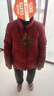 雪中飞羽绒服女短款2025冬季宽松保暖立领90绒外套妈妈装枣红色XL 实拍图
