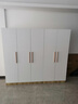束寻【上门安装】衣柜现代简约实木挂衣杆经济型简易组装出租房卧室 两门80*40*180暖白+胡桃色 自行安装 实拍图