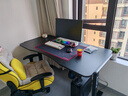 傲风A4电竞桌实木电动升降电脑桌办公书桌子国家补贴黑色带灯1.4*0.7m 实拍图
