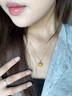 老庙黄金项链足金999吊坠莲花项链女款锁骨链送女友送老婆七夕礼物 莲花吊坠#更划算+品牌礼盒 实拍图