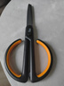 飞兹(fizz)特氟龙材质防粘防水不锈钢弧形省力剪刀自带刻度安全圆头办公居家拆快递剪纸橙色FZ212003 实拍图