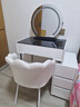 芯昂梳妆台床头柜储物收纳小户型梳妆桌一体现代极简约轻奢卧室化妆桌 白60cm桌柜+花瓣椅+钢化玻璃 实拍图