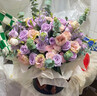 冉子花坊鲜花速递粉玫瑰抱抱桶向日葵花篮生日礼物送女友爱人同城配送 爱的抱抱紫色 实拍图