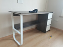 木匠印记电脑桌书架一体桌台式电脑桌储物书桌办公桌学生桌写字桌学习桌 特惠款【加粗钢架】莫兰迪灰色 140cm 实拍图