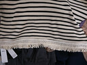 百图年夏季新款连衣裙条纹针织连衣裙南法背心流苏长裙女2307T74 黑白条 L 实拍图