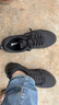特步男鞋跑步鞋新款冬季厚底旅游透气轻便皮网面休闲运动鞋慢跑鞋子男 黑色 42 实拍图