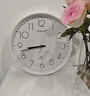 康巴丝（Compas）电波钟自动对时静音教室挂钟客厅时钟表挂墙 C6219B纯洁白 35cm 实拍图