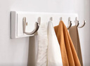 家逸 衣帽架壁挂 墙壁置物架 墙壁挂衣架 墙上实木挂钩 6钩白色 实拍图