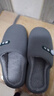 回力纯色半包厚底加绒防滑居家室内穿棉拖鞋HL0701蓝灰色44-45码 实拍图