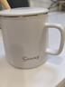 传旗陶瓷马克杯带勺盖咖啡杯牛奶杯早餐杯办公杯男女茶杯描金白400ml 实拍图