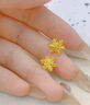 中国黄金（CHINA GOLD）雪花黄金耳钉女款足金耳环养耳洞耳饰品情人节生日礼物送女友老婆 【今/次日达】雪花耳钉【一对】约0.9g 实拍图