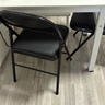 格田彩 折叠椅电脑椅靠背凳子宿舍办公椅培训室会议椅子简易餐椅麻将椅 黑皮黑腿【稳固承重不变形】 实拍图