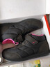 双星老人鞋棉鞋女鞋秋冬季加绒保暖加厚中老年人冬款健步鞋软底中高帮休闲鞋妈妈鞋 BD0051 黑玫红 40 实拍图
