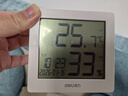得力(deli)室内温湿度表 LCD 电子温湿度计老人生日礼品儿童礼物带闹钟功能 婴儿房办公用品 白色8813 实拍图