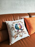 居八佰加厚亚麻花鸟抱枕简约布艺欧式沙发靠垫床头大靠垫办公室靠枕靠背 心形两只鸟（可爱小鸟） 45*45cm抱枕套+枕芯 实拍图