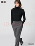 优衣库女装HEATTECH EXTRA WARM混纺高领T恤/长袖9%羊绒478954 478954/09黑色 S 实拍图