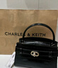 CHARLES&KEITH鳄鱼纹凯莉包手提斜挎婚包包女包生日情人节礼物CK2-50270880-1 Black黑色 S 实拍图