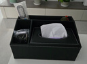 京寻多功能皮质纸巾盒抽纸盒办公客厅茶几遥控收纳盒储物盒梯四格 实拍图