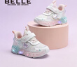 百丽童鞋女童闪灯鞋运动亮灯鞋25年秋季新款学步鞋发光鞋白色/粉色28 实拍图
