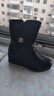 断码清仓紅青娗中筒靴女冬坡跟加绒棉鞋中老年妈妈长靴内增高女靴 黑色 加绒 跟高5厘米 41 (255mm) 实拍图