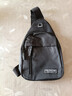运动跑步包男休闲斜挎包手机包防泼水健身包女单肩包 黑色 实拍图