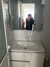 浴百家橡木浴室柜陶瓷一体盆奶油风卫生间洗手洗脸盆柜组合洗手盆洗漱台 圆弧美妆镜柜+80cm陶瓷一体盆 实拍图