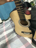 维卡斯（WEIKASI）民谣吉他初学者木吉他单板新手入门练习琴guitar吉它学生男女乐器 41英寸原木色+礼包【进阶推荐】 实拍图
