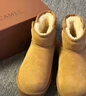 骆驼（CAMEL）懒人毛毛鞋雪地靴女反绒增高厚底冬季保暖靴 L23W275056 驼色 38 实拍图